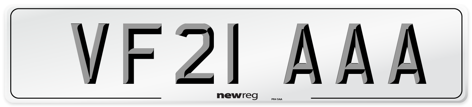 VF21 AAA Number Plate from New Reg